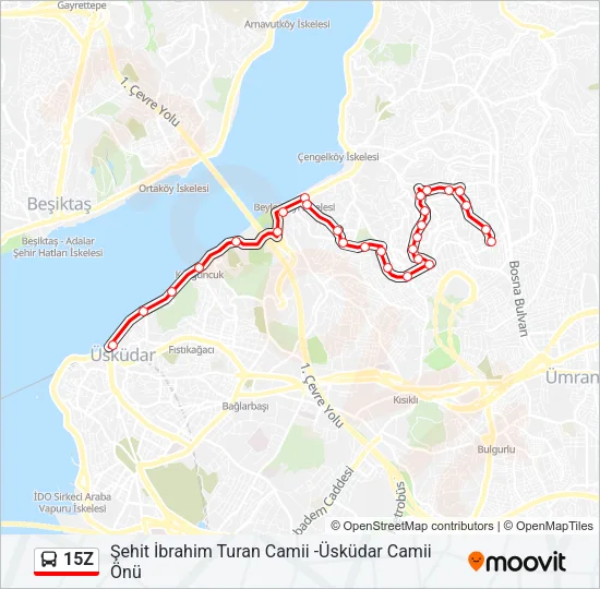 15Z Bus Line Map