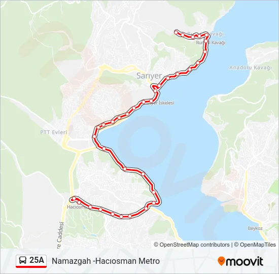 25A Bus Line Map