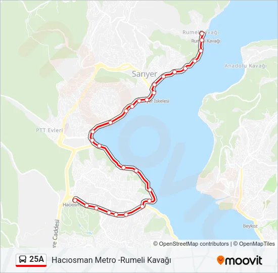 25A Bus Line Map