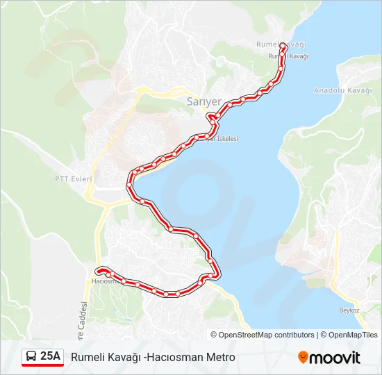 25A Bus Line Map