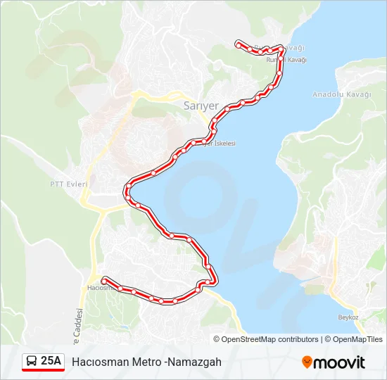 25A Bus Line Map