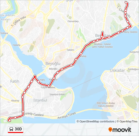 30D Bus Line Map