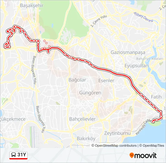 31Y Bus Line Map