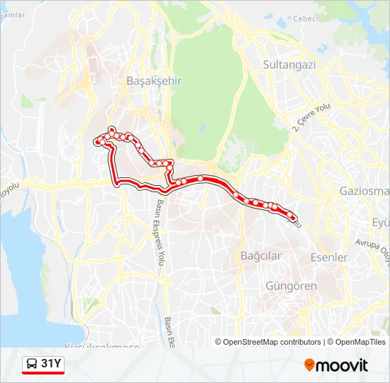 31Y Bus Line Map