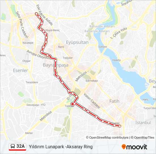 32A Bus Line Map