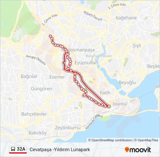 32A Bus Line Map