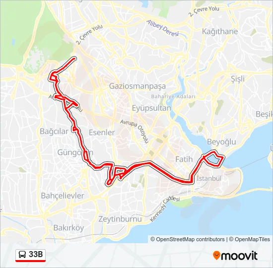 33B Bus Line Map