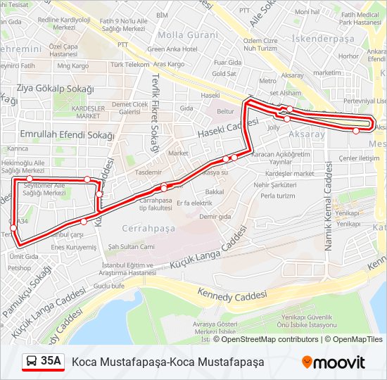 35A bus Line Map