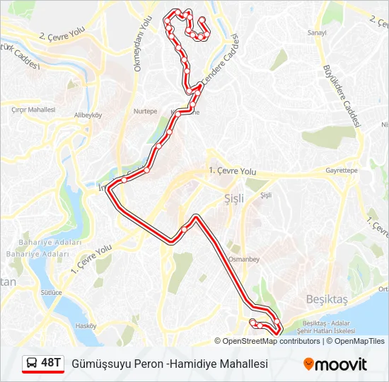 48T Bus Line Map