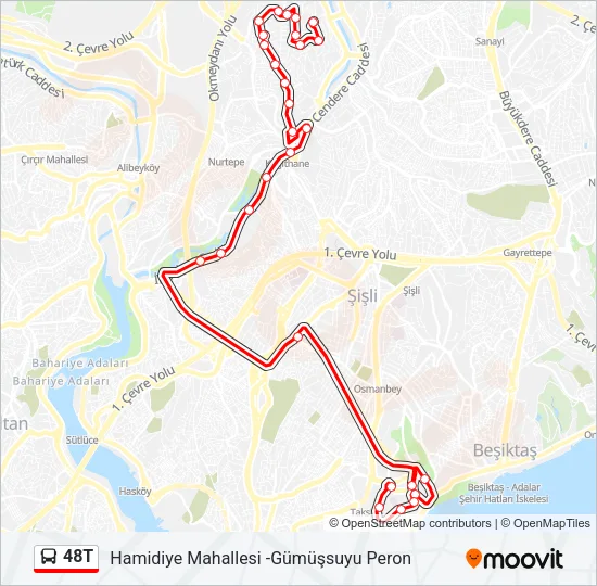 48T Bus Line Map