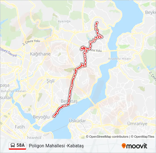 58A Bus Line Map