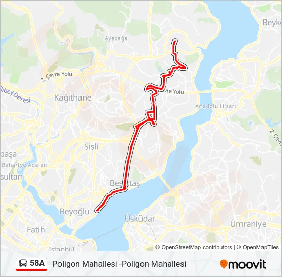 58A Bus Line Map
