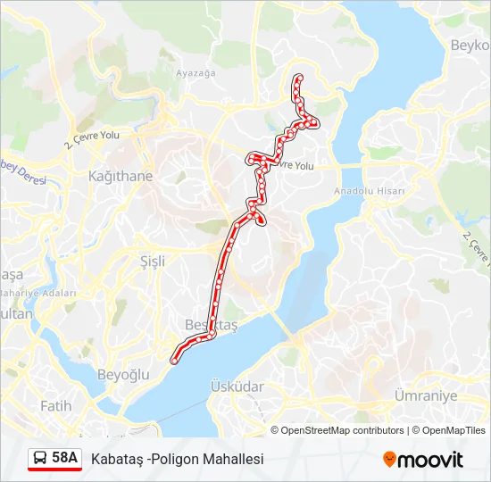 58A Bus Line Map