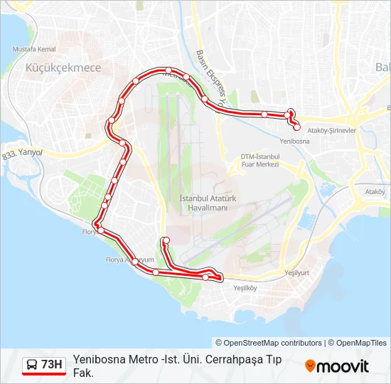 73H Bus Line Map