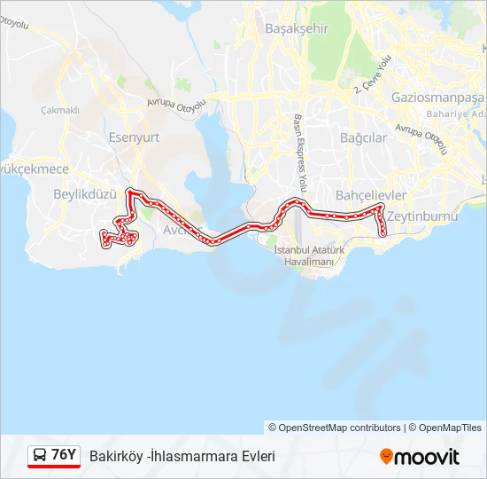 76Y Bus Line Map