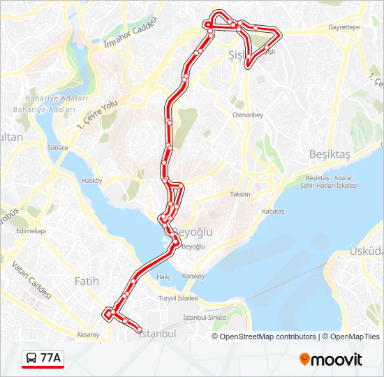 77A Bus Line Map