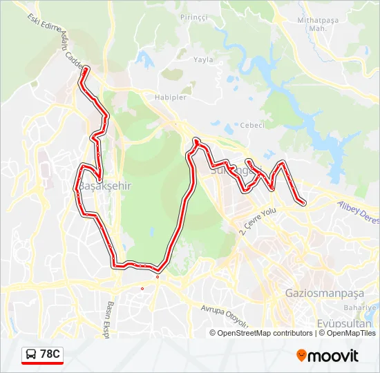 78C Bus Line Map