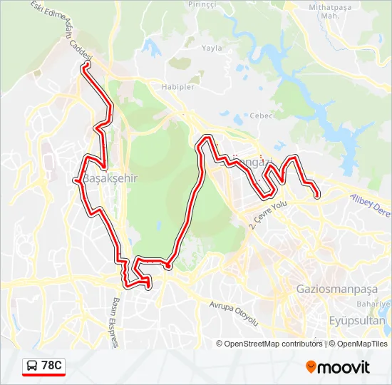 78C Bus Line Map