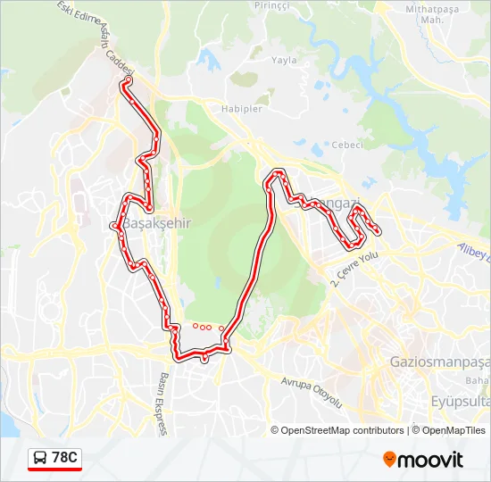 78C Bus Line Map