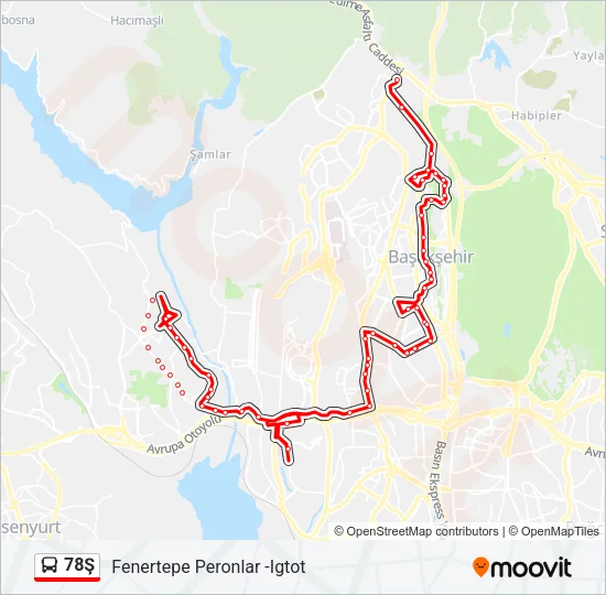 78Ş Bus Line Map