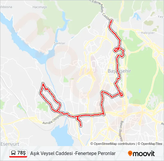 78Ş Bus Line Map