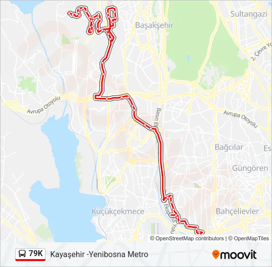 79K Bus Line Map