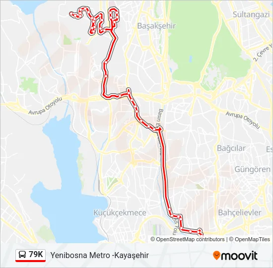 79K Bus Line Map