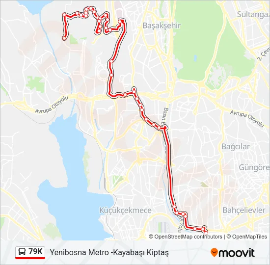 79K Bus Line Map