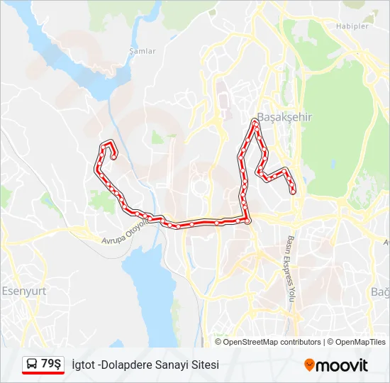 79Ş Bus Line Map