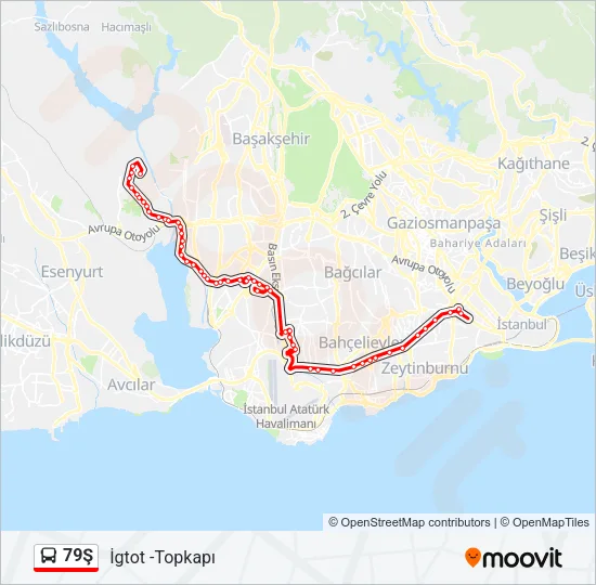 79Ş Bus Line Map