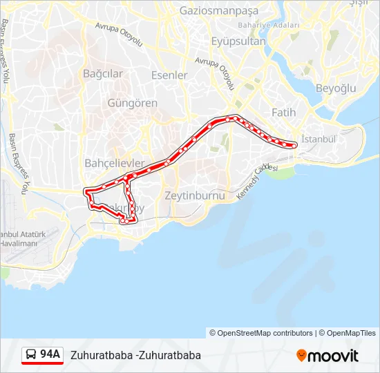 94A Bus Line Map