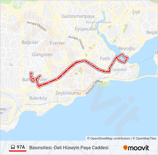 97A Bus Line Map