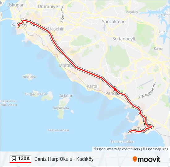 130A Bus Line Map