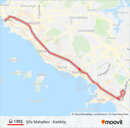 130Ş Bus Line Map