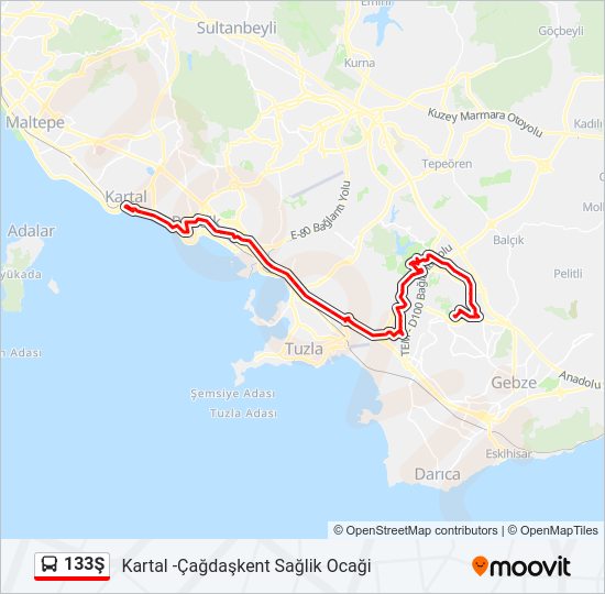 133Ş bus Line Map