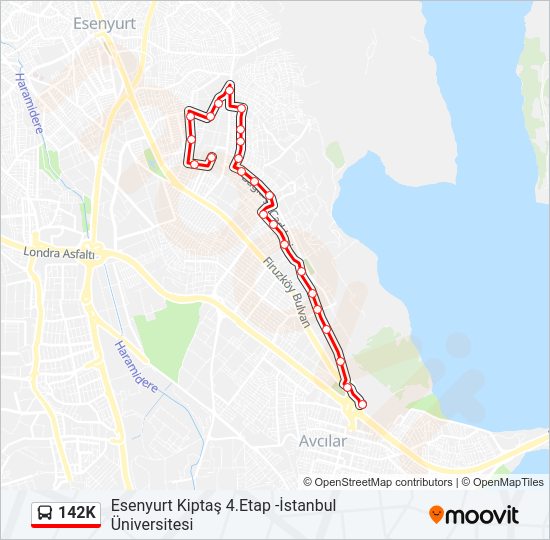 142K bus Line Map