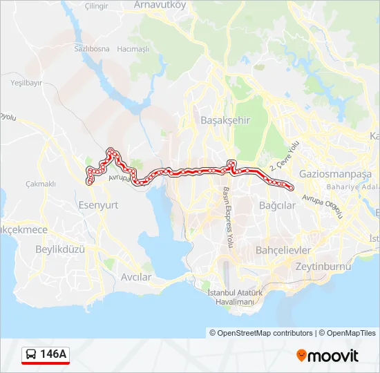 146A Bus Line Map