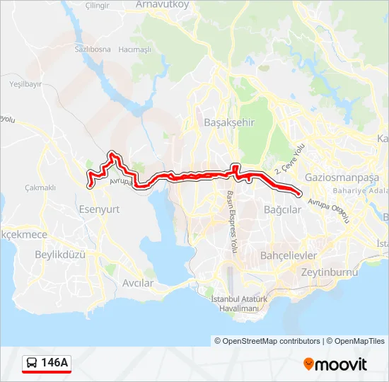 146A Bus Line Map