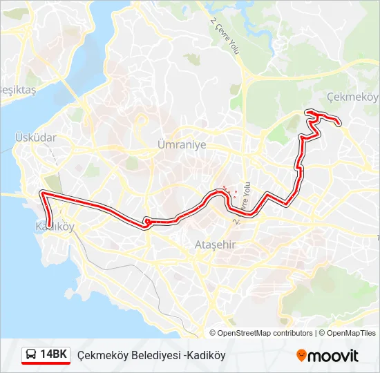 14BK Bus Line Map