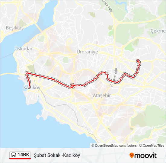 14BK Bus Line Map