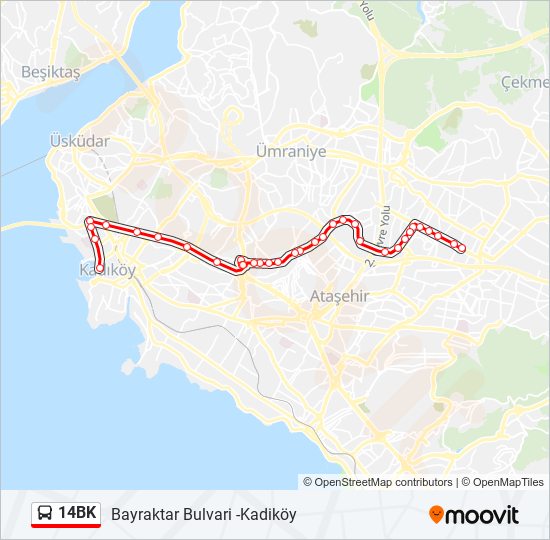 14BK bus Line Map