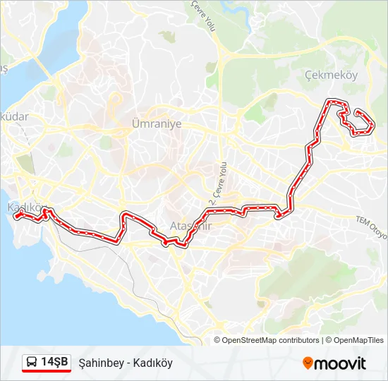14ŞB Bus Line Map