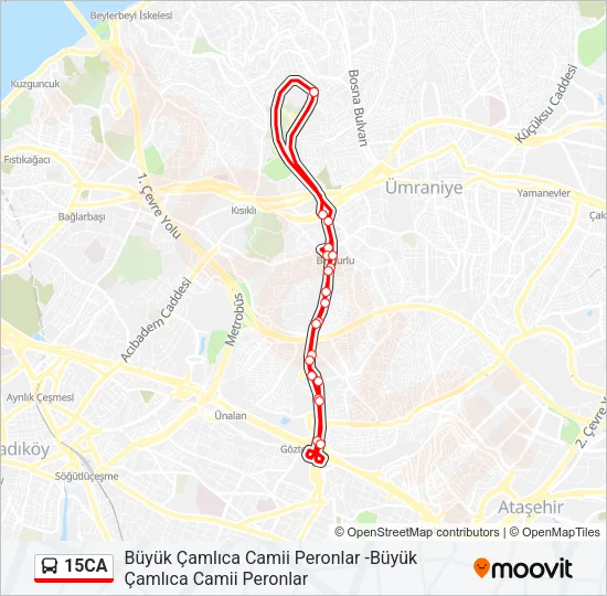 15CA Bus Line Map