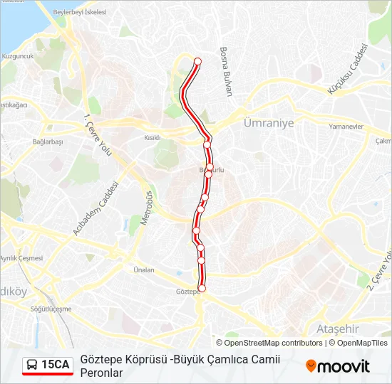 15CA Bus Line Map