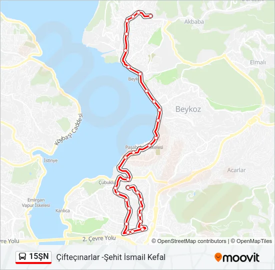 15ŞN Bus Line Map