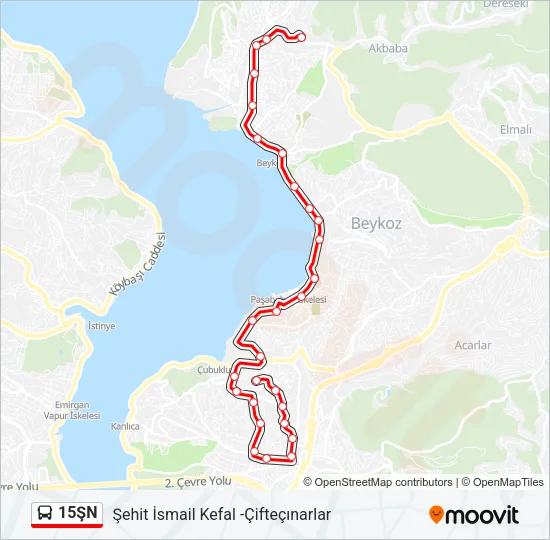 15ŞN Bus Line Map