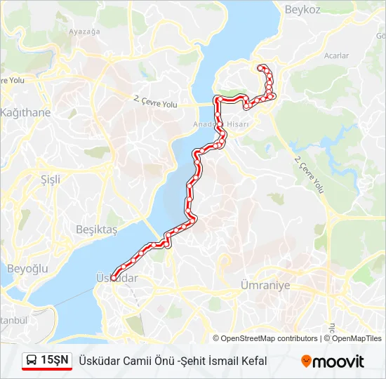 15ŞN Bus Line Map