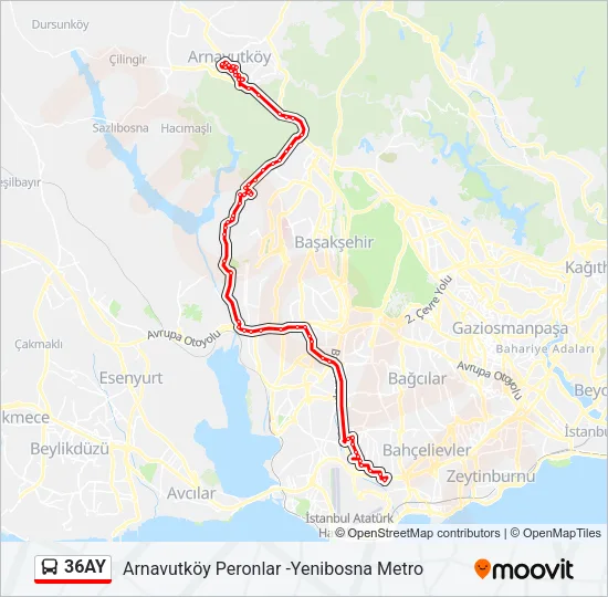 36AY Bus Line Map