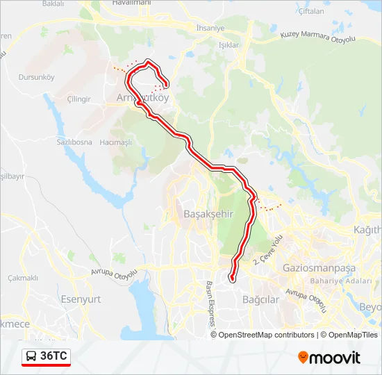 36TC Bus Line Map
