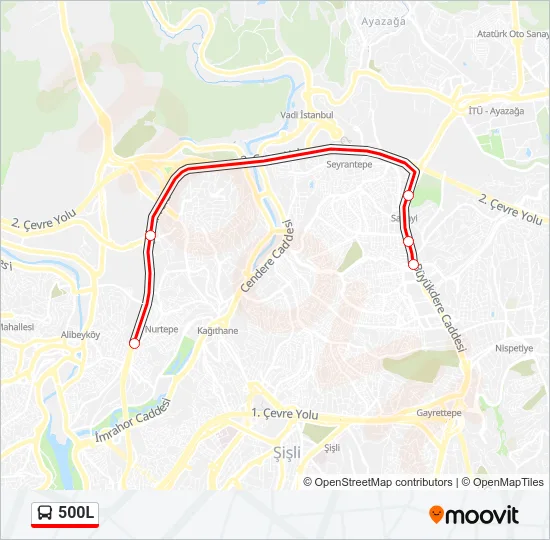 500L Bus Line Map